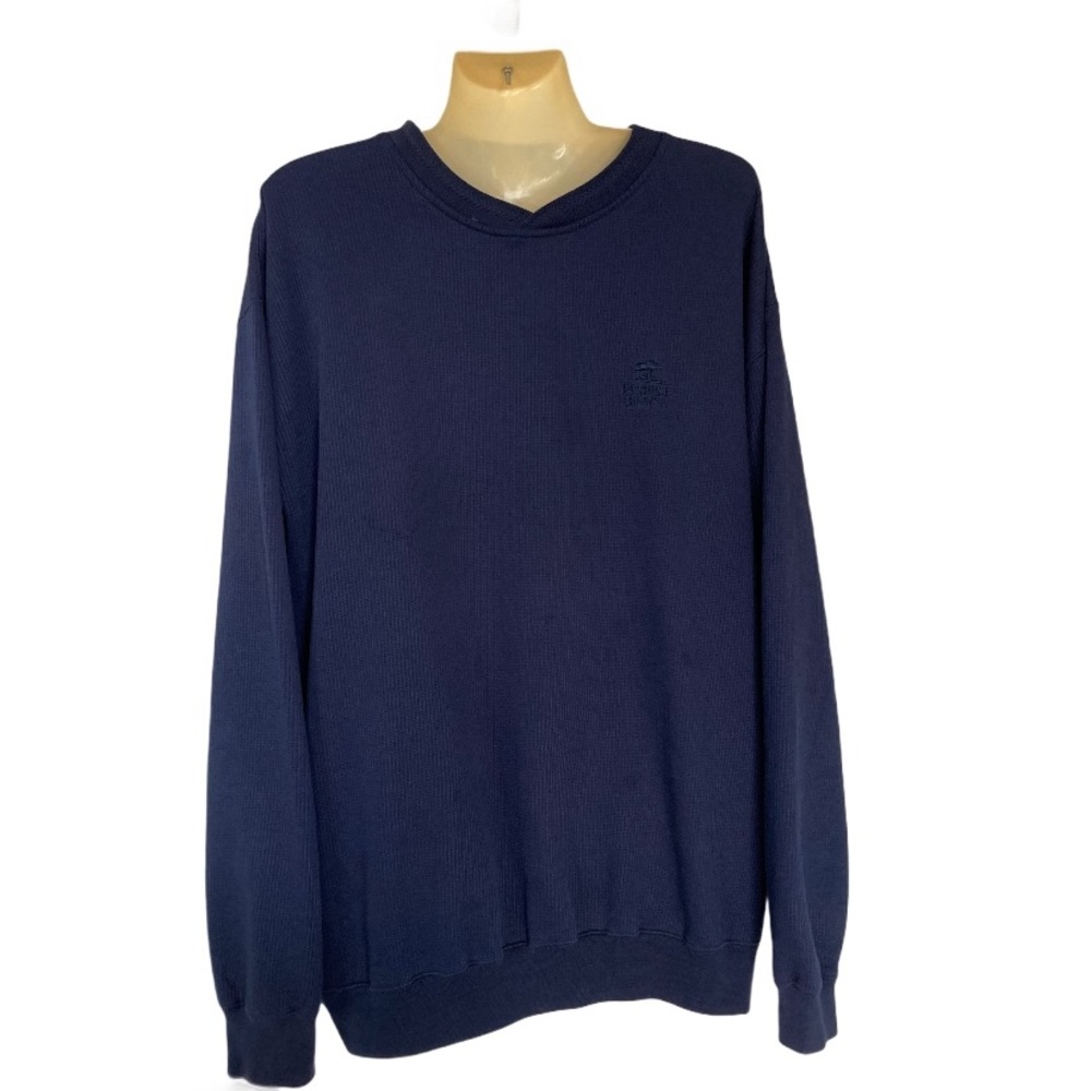 Pebble Beach Waffle Golf Sweatshirt Pullover Top Gorpcore Sporty Warm Navy XL